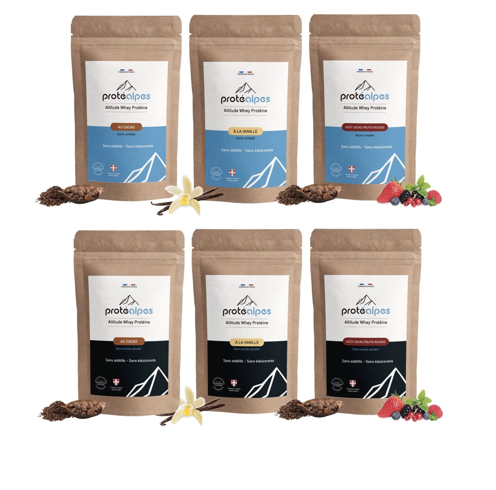 Protéine Whey Protealpes Altitude Saveur Cacao - Lot De 2 X 750g (38 Portions), Date 01/2026