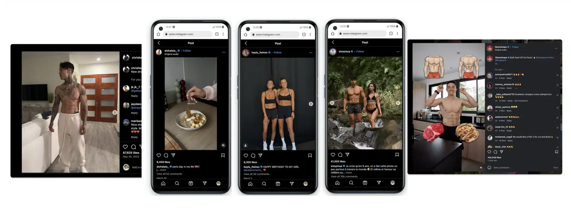 Varied photos of fitness and sports nutrition without sweeteners or additives, illustrating a healthy, balanced lifestyle.