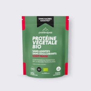 Protéine végétale BIO goût fraise - Gamme sans sucres ajoutés