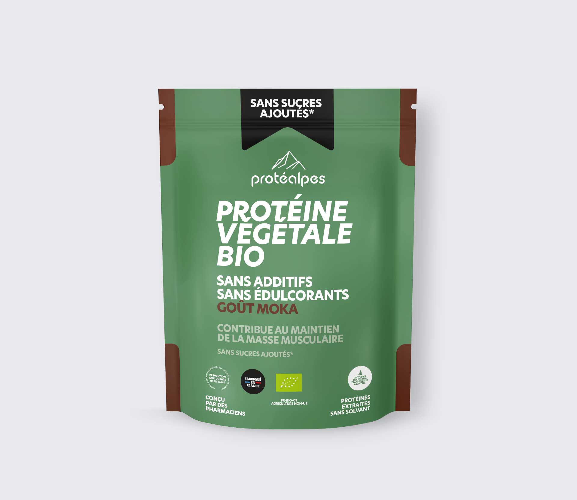 Protéine végétale BIO goût moka – Gamme sans sucres ajoutés